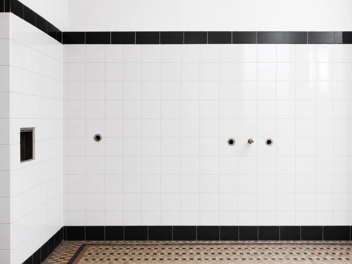 After - Vintage Pink Tile Wall Transformation