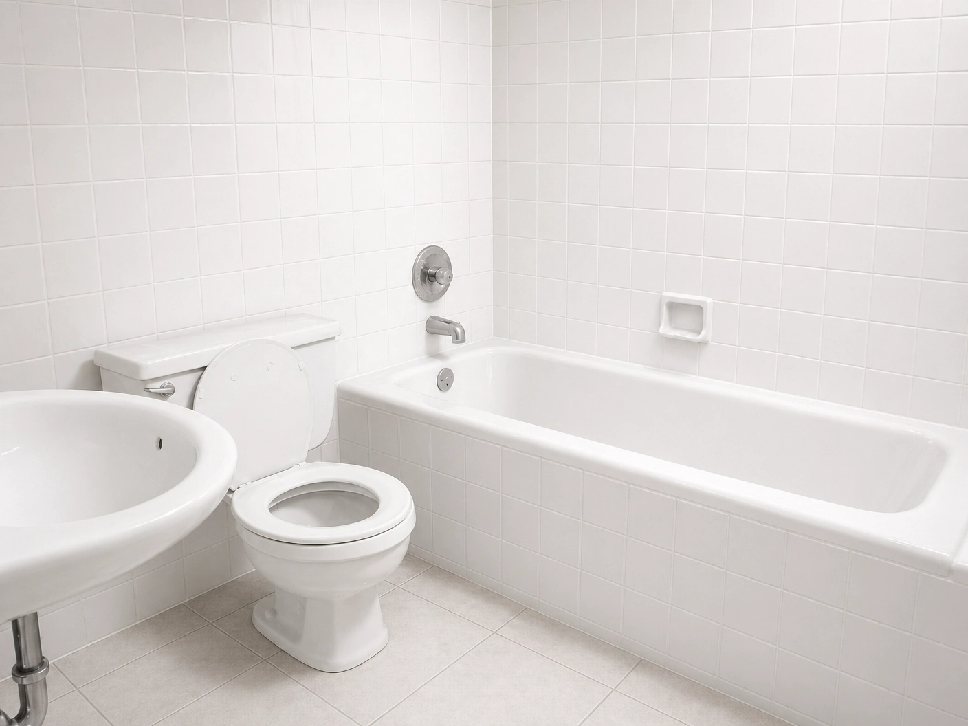 After - Severely Stained Tile & Tub Restoration
