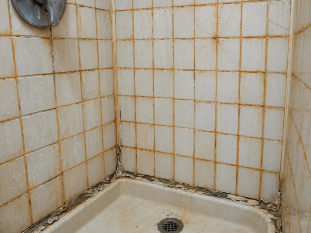 Before - Shower Surround Mold & Rust Removal