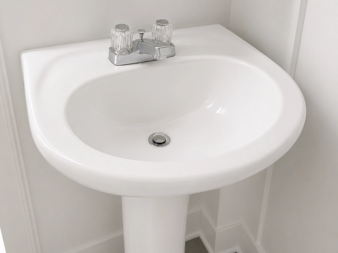 After - Pedestal Sink Full Restoration