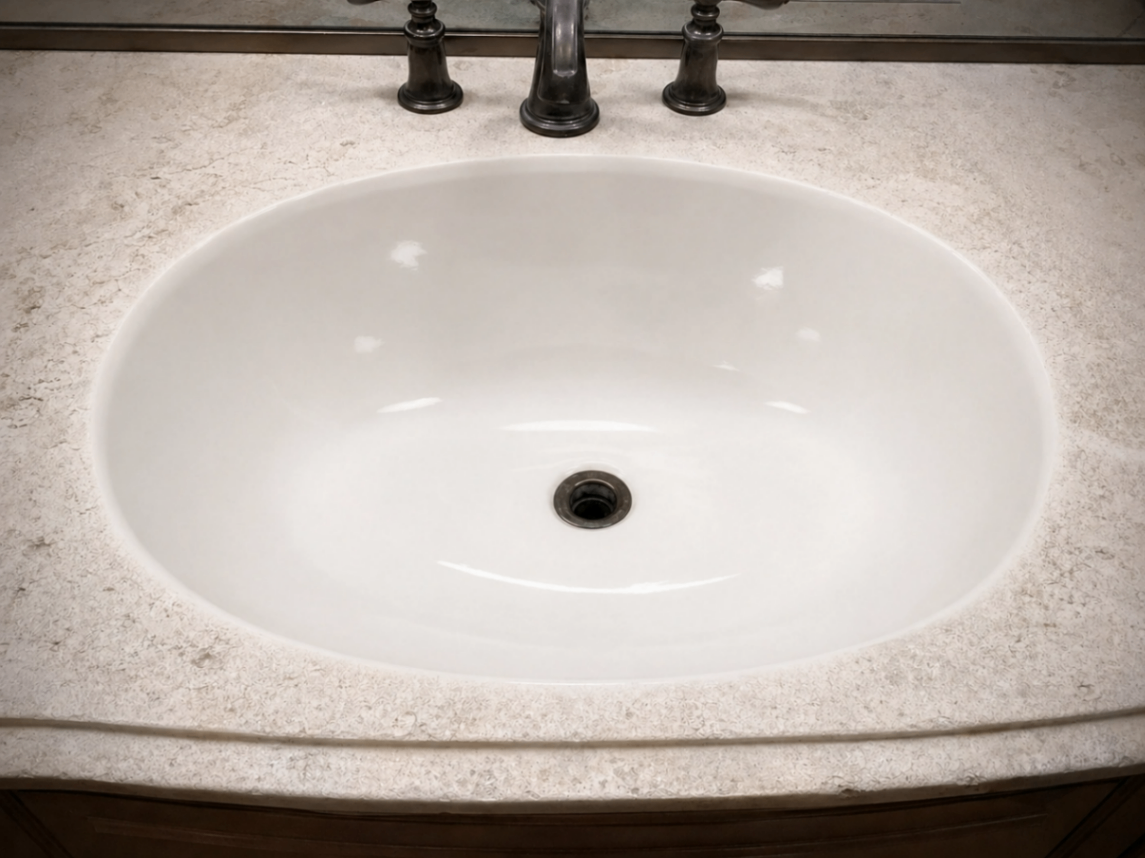 After - Cracked Vanity Basin Transformation