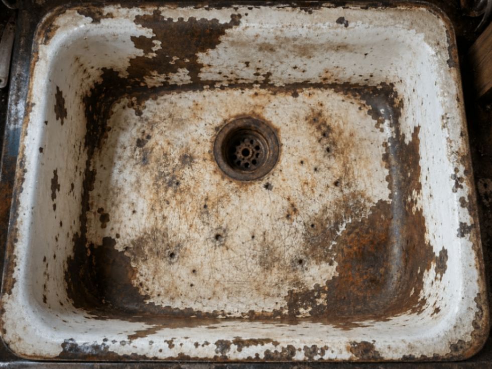 Before - Cast Iron Kitchen Sink Revival