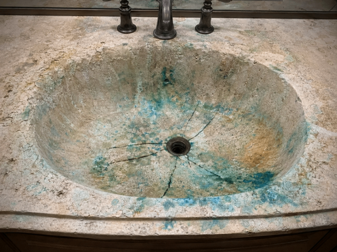 Before - Cracked Vanity Basin Transformation